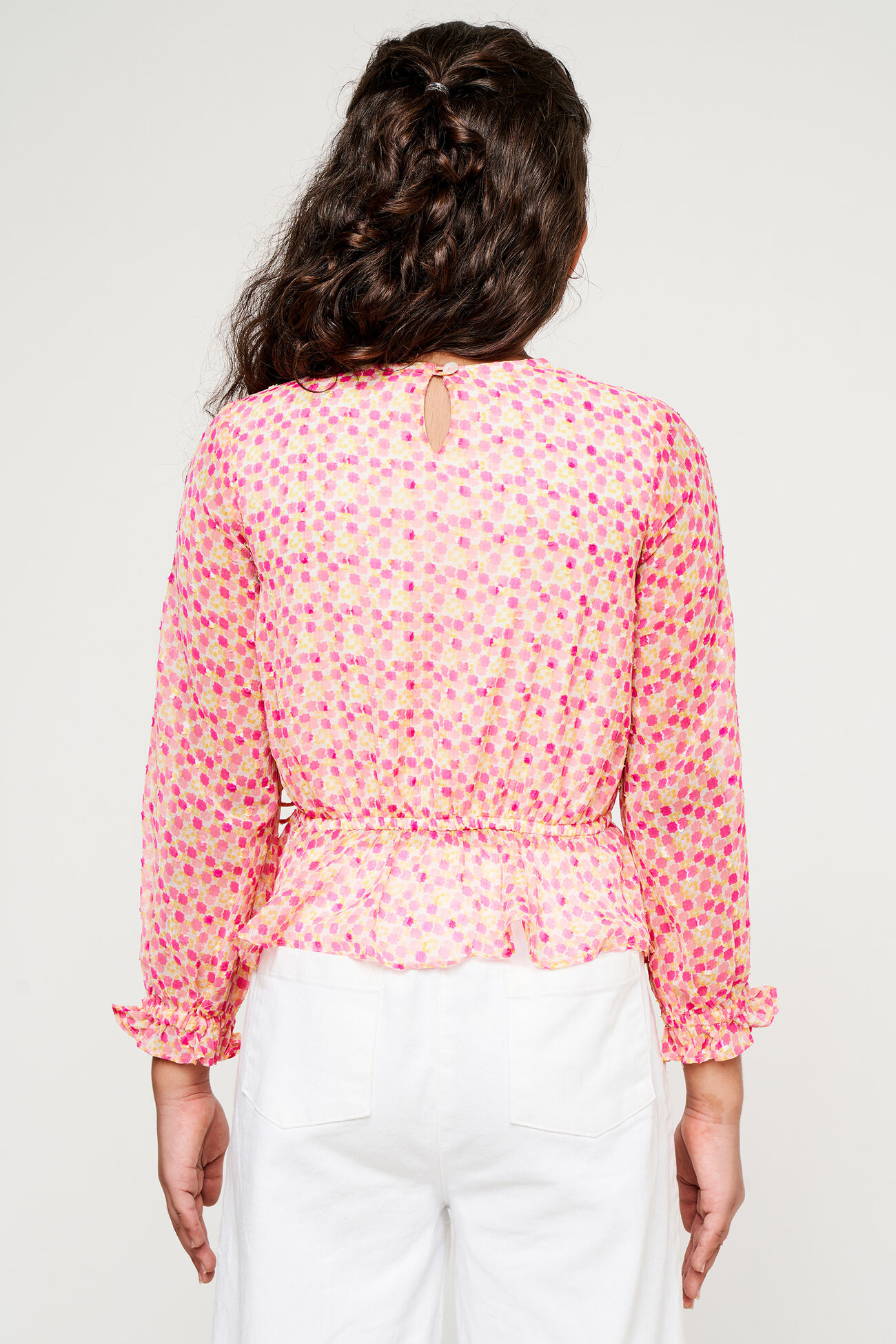 Pink Solid Flared Top, Pink, image 4